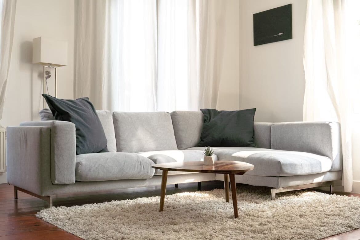 Modern upholstered furniture in a living room